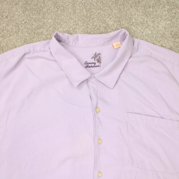 Tommy Bahama Camp Shirt Mens5XB Purple Loop Collar 100% Silk Short Sleeve Button - Picture 5 of 12